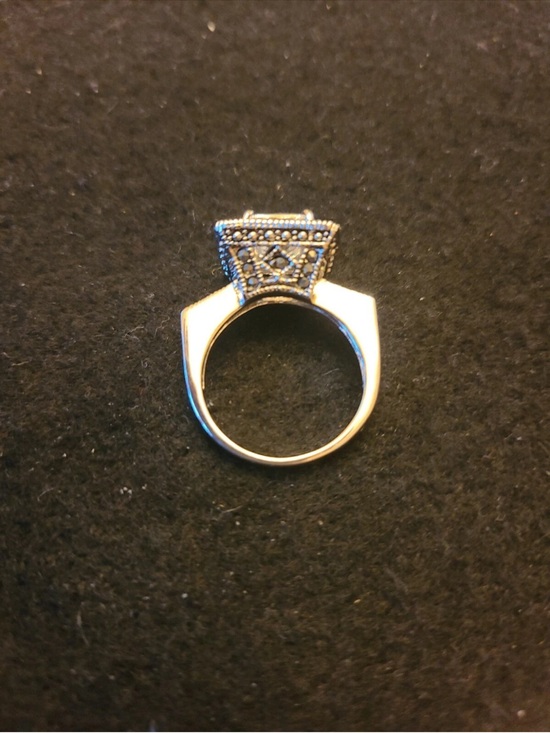 (image for) Jewels by Park Lane DESIRE Marcasite & CZ Silvertone Size 7.25 Ring